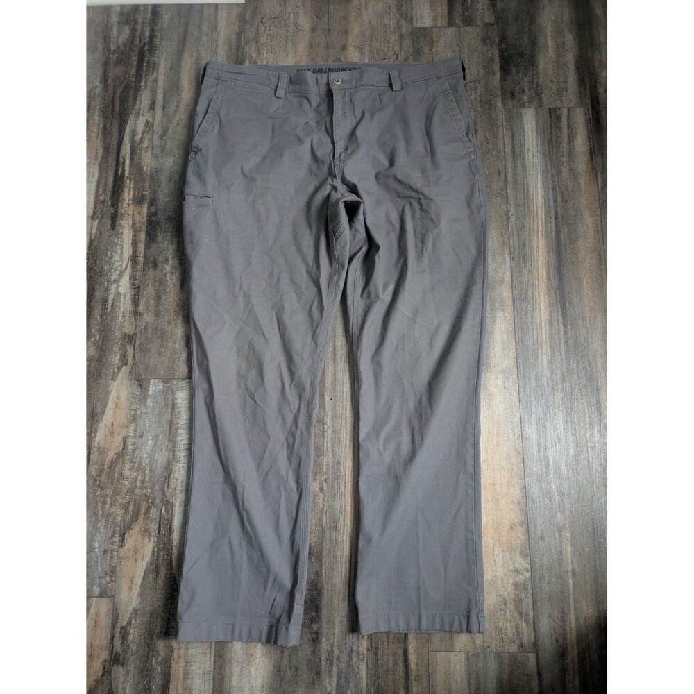 Duluth Trading Pants Mens Size 40x32 Gray Flex Ballroom Khakis Outdoor Workwear